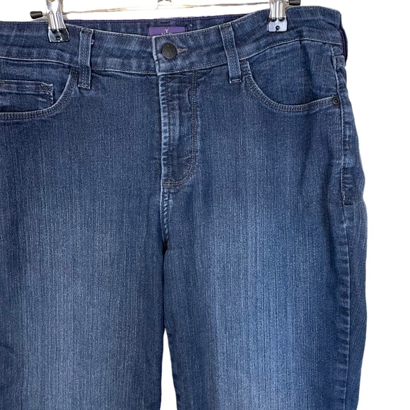 NYDJ Straight Leg Stretchy Lift Tuck Technology Mom Jeans Glitter Butt Pockets - Picture 6 of 16